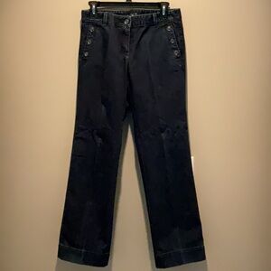 LOFT very dark blue Button-Accent Trousers